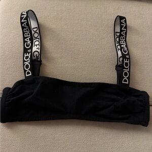 Dolce & Gabbana Black Logo Strap Bralette